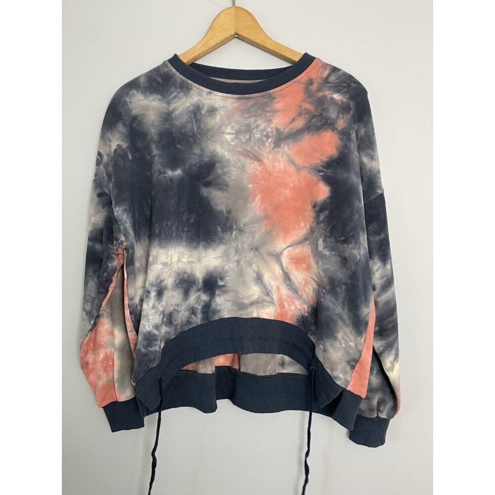 Lumiere Womens Size Small Tie Dye Pullover Sweatshirt Adjustable Hem Athleisure
